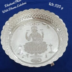 Elephant Plate with Dhana Lakshmi